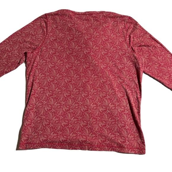 LRL Lauren Jeans Co Red Floral 3/4 Sleeve Lace Up Top Ruffle Women’s Size 1X - Picture 5 of 9